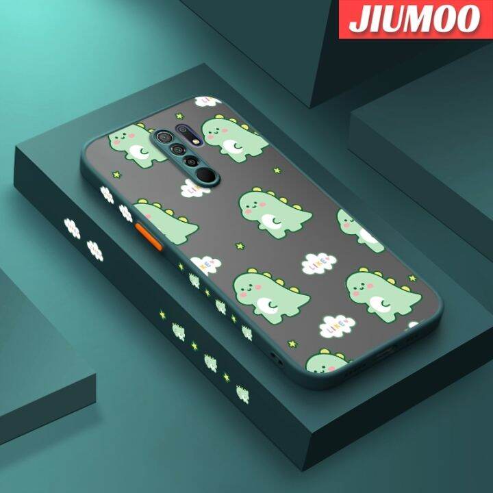 เคส-jiumoo-สำหรับ-xiaomi-mi-poco-m2-redmi-9-9a-การ์ตูนไดโนเสาร์น้อยกันกระแทกเคสโทรศัพท์เนื้อแข็งขอบสี่เหลี่ยมปลอกซิลิโคนนิ่มคลุมทั้งหมดเคสป้องกันเลนส์กล้อง