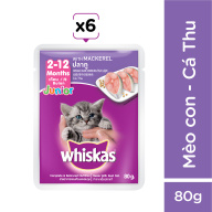 WHISKAS Thức ăn cho mèo con dạng sốt vị cá thu 80g 6 gói thumbnail