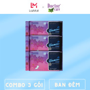 Combo 3 gói băng vệ sinh thảo dược Glamiss Cool ban đêm 33.8cm