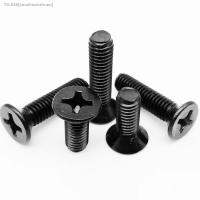 ◐ High Quality GB818 M4 M5 M6 M8 Black 304 Stainless Steel Cross Recessed Phillips Flat Countersunk Head Screw Bolt Length 6-100mm