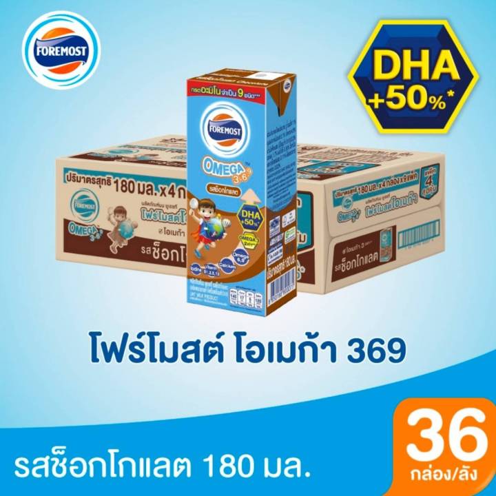 ขายยกลังโฟร์โมสต์-โอเมก้า369-รสหวาน-จืด-ช็อกโกแลต-ขนาด-180มล36กล่อง