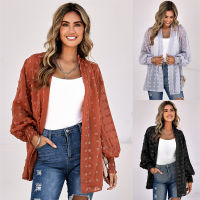 2023ฤดูร้อนใหม่ผู้หญิงบิกินี่เซ็กซี่ Solid Beach Coverup ชุดว่ายน้ำลำลอง Beach Shawl Cardigan ชีฟอง Top Coat