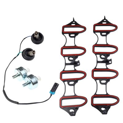 Knock Sensor Wire Harness Kit Car Knock Sensor with Intake Manifold Gasket Kit for Silverado Sierra 12601822 213-3521 89060413 12589867