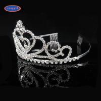 XINGG39 โลหะผสมอัลลอยด์ มงกุฏวันเกิด ทองสีทอง เงินสีเงิน หัวใจ Rhinestone Tiara ประณีตประณีตประณีต เงางาม แถบคาดศีรษะ