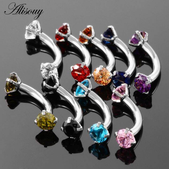 alisouy-1pc-316l-stainless-steel-eyebrow-barbell-piercing-earrings-cubic-zirconia-helix-ring-labret-lip-piercing-eyebrow-jewelry