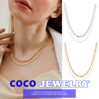 COCOJEWELRY สร้อยคอโซ่ไขว้หลายชั้นฮิปฮอปย้อนยุคสำหรับผู้หญิงเครื่องประดับคอโซ่แฟชั่นของขวัญ