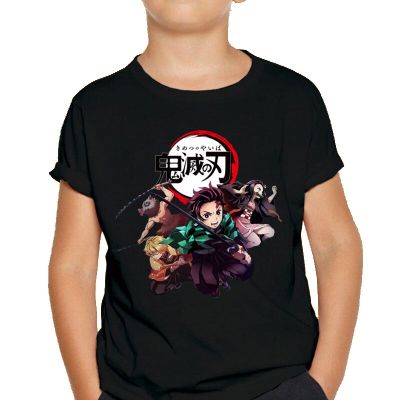 Funny Japanese Anime T Shirt For Boys Girls Kimetsu No Yaiba Shirt Demon Slayer Graphic Tees Clothing 100% Cotton Gildan