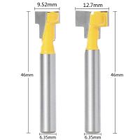 ขายดี2 Pcs 1/4 Shank T-เครื่องเจาะร่องRouterชุดบิตสำหรับ3/8 และ1/2 Hex Bolt