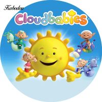 Kabodou Cloudbabies ฉากหลังรูปภาพวงกลมสำหรับวันเกิดสำหรับเด็กป้ายพื้นหลังการถ่ายภาพกลมที่กำหนดเองโปสเตอร์ประดับ