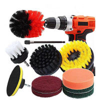 11PCS Car Cleaning Tools Drill Brush Set Detailing Brush For Car Tire Wheel Rim Brushes For Screwdriver Foam Polishing Pad