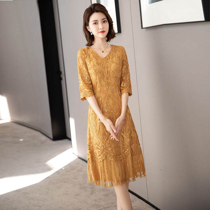 Lazada gold cheap dress