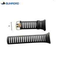 Free Shipping Original 25mm Black Silicone Rubber Watch Strap Waterproof Sports Watch Band For Wrist Sunroad FR802 FR720