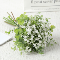 Artificial Baby Breath Flowers Eucalyptus Faux Plastic Flowers For Home Wedding Party Decora Garden Window Box Office Table Decora Weeding Bride Flowers