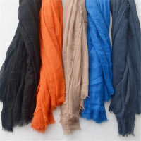 Women Fashion Big Size Fringe Cotton Viscose Scarf Lady Plain Shawls and Wraps Pashmina Stole Female Kerchief Muslim Hijab Caps2023