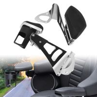 Motorcycle Rear Passenger Armrests Chrome With Drink Cup Holder For Harley Touring Electra Road Glide 2014-2022