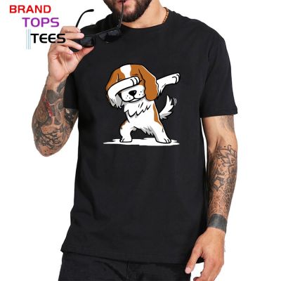 New Tricolor Cavalier King Charles Spaniel Dog Dabbing T Shirts Men Pet Dog Lover Gift Tee Shirt Camiseta