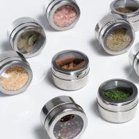 【CW】 Magnetic Jar for Spice Sealed Barbecue Storage Wall-mounted Seasoning Set