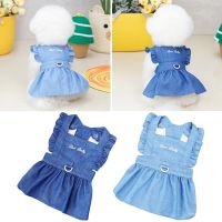 Autumn Dog Skirt Clothing For Harness Summer Accessories Pet Small Jean Collars Dog Dogs Denim Cats Cat Dress Clothes Dog Dresses