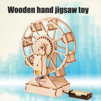 GFHGVF Creative Handmade Electric Toys Assembling Toy Ferris wheel Ornaments Kits Toys Music Box Model Kits Wooden Puzzle 3D Puzzle Pen holder