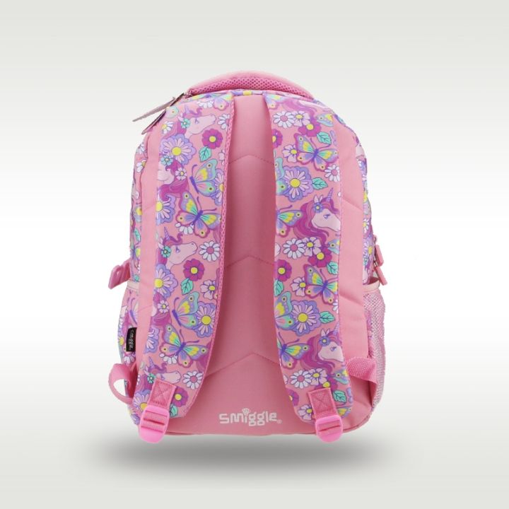 australian-high-quality-original-smiggle-children-39-s-schoolbag-girls-shoulder-backpack-pink-butterfly-unicorn-sweet-bag-16-inches