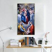 El Greco Madonna and Child with Saint Martina and Saint Agnes Classical Canvas Oil Painting Aesthetics Picture Home Decoration