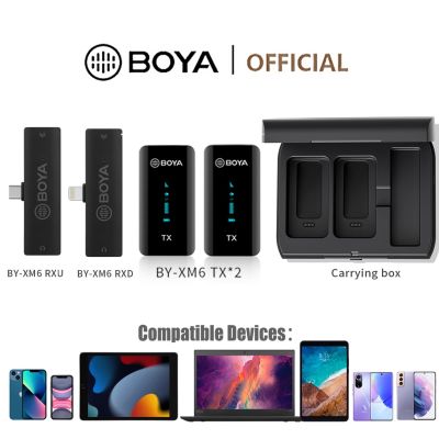 Boya BY-XM6 Series ไมโครโฟนไร้สาย ตัดเสียงรบกวน พร้อมกล่องชาร์จ สําหรับสมาร์ทโฟน แล็ปท็อป กล้องแอคชั่น วีล็อก QC7311706