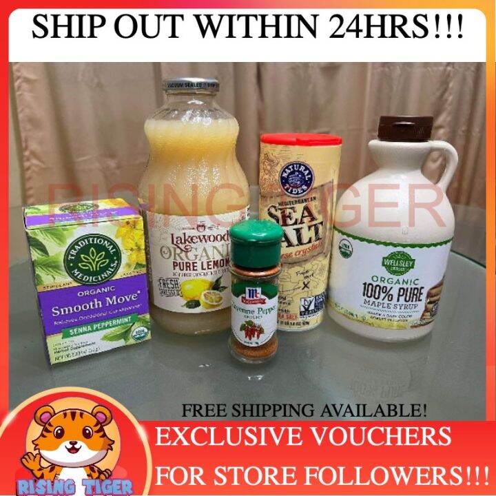 Master Cleanse Starter Pack for Detox Lakewood Lemon,Smooth Move,Sea