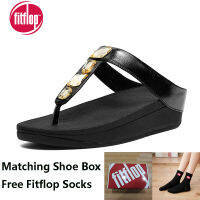 【สต๊อกพร้อม】รองเท้าแตะสตรี Fitflops Y12 Fino Metal Fleck Stone Foot-Thongs