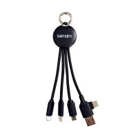 Supply Creative Gifts Luminous Logo Double Input Two Drag Three Fast Charge Line Can Be Formulated 7 Words Keychain Data Cable 2023