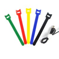 20pcs/lot T-type Cable Tie Wire Reusable Cord Organizer Wire 15*1.2cm Colorful Computer Data Cable Power Cable Tie Straps Cable Management