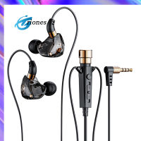 เฮดโฟนแบบเสียบหูหูฟัง KT02 3.5มม. พร้อม Earphone HiFi ไมโครโฟนเบสสำหรับการสตรีมหูฟังคาราโอเกะ