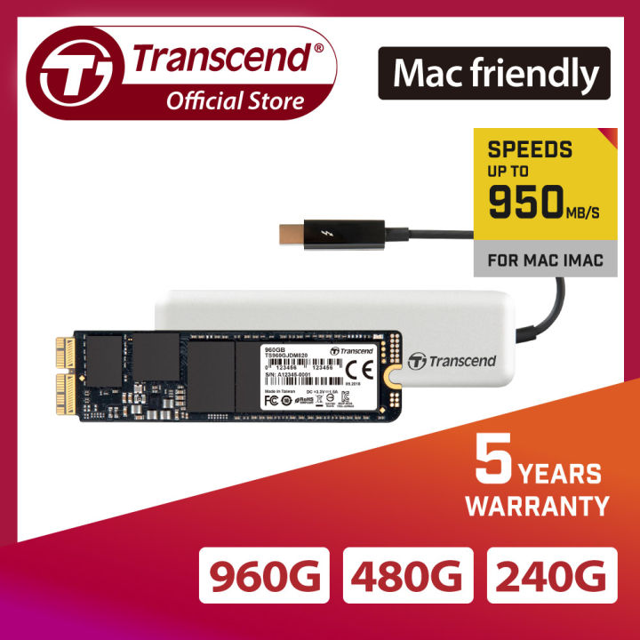 Transcend JDM825 JetDrive PCIe 3x2 SSD Upgrade Kit Thunderbolt 3D