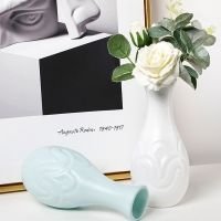 【LZ】☋  Modern Flower Vase Branco Rosa Azul Plástico Vaso Flower Pot Basket Nordic Home Sala Decoração Ornamento Arranjo Flor