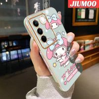 เคส JIUMOO สำหรับ Vivo V27 5G V27 Pro 5G V27E 5G S16 Pro 5G S16E 5G เคสแฟชั่นน่ารักเมโลดี้ขอบด้านข้างดีไซน์ใหม่สี่เหลี่ยมเคสมือถือลวดลายชุบแบบบางเคสฝาปิดเลนส์เต็มรูปแบบกล้องปกป้องนุ่มกันกระแทก