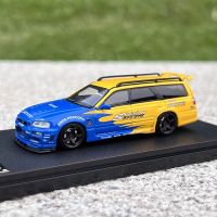 โมเดลรถสะสมของเล่นสำหรับ R34 Nissan GTR Stagea รถสเตชั่นแวกอนรถยนต์โลหะผสมแบบหล่อจากเหล็ก