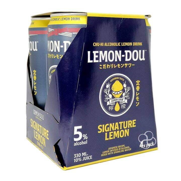 LemonDou Signature Lemon ChuHi Alcoholic Lemon Drink 4 x 330mL