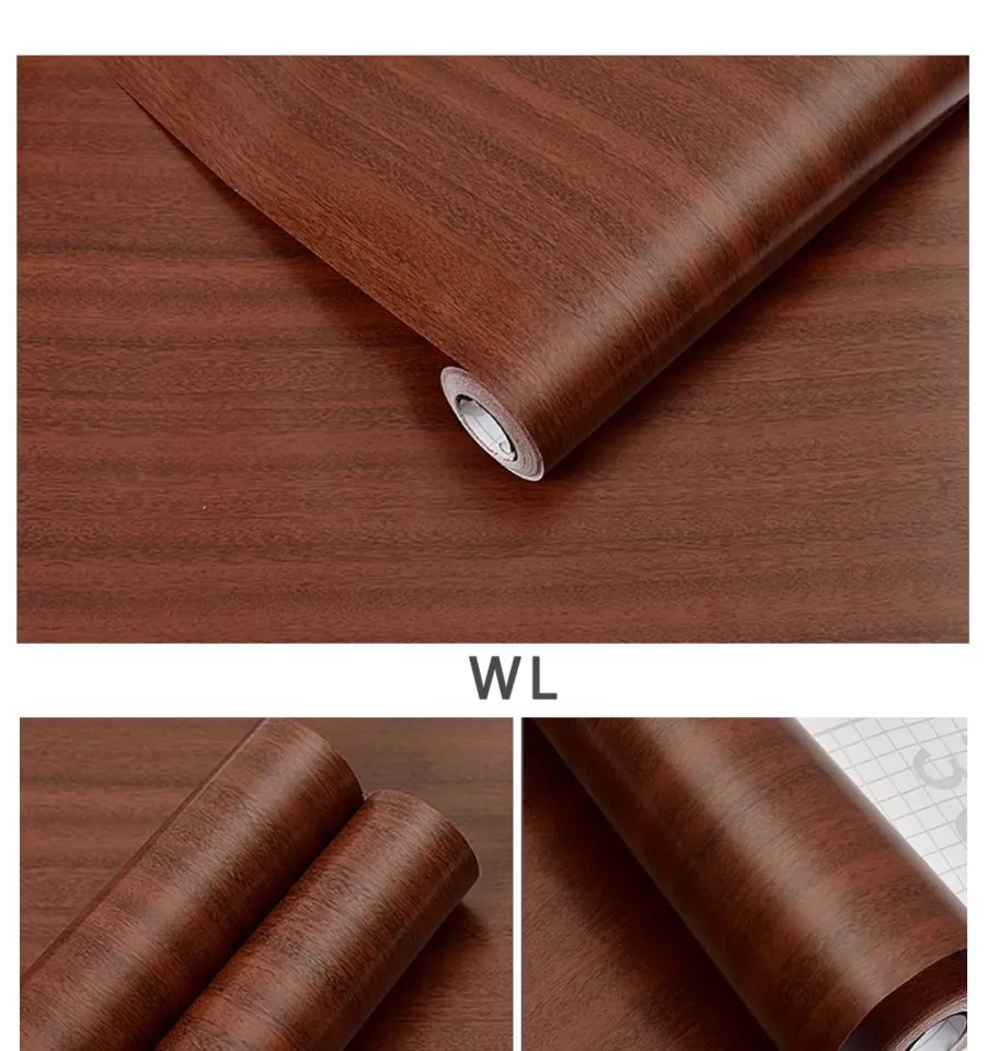 VEELIKE Teak Wood Wallpaper Peel and Stick Wood Grain Contact Paper Self Adhesive Wood Texture Vinyl Wrap Waterproof Removable for Furniture Cabinets