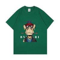 Summer Japan Monkey Cartoon Character Print Men T-Shirt Shirt Short Sleeve Oversized T-Shirts Cotton Clothing Breathable