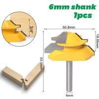 ชุดเครื่องมือร่องบิตเราเตอร์ลิ้นและลิ้น1/4 ก้านพร้อมบิต45ล็อคหักฉาก1/4 6Mm ก้าน-เหล็กแข็งป้องกันการกระแทก