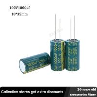 4pcs 100V 1000UF 18 * 35 mm low ESR Aluminum Electrolyte Capacitor 1000 uf 100 V Electric Capacitors High frequency 20% Electrical Circuitry Parts