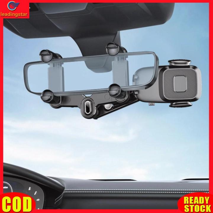leadingstar-rc-authentic-rearview-mirror-phone-holder-mount-for-car-multi-directional-360-degree-rotatable-retractable-navigation-bracket