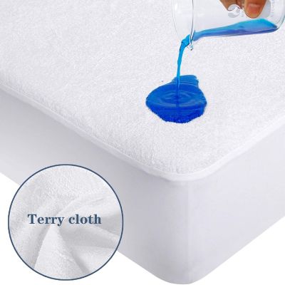 HOiiME 180x200cm Waterproof Bed Sheet Cotton Mattress for Bed Terry Sheet Matress Cover Protector Elastic Comforters Bedspread