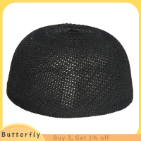 Butterfly Men Skull Cap มุสลิมอิสลามสวดมนต์หมวกผ้าฝ้ายถักสวมหมวกใหม่2020