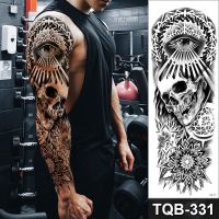 Full Arm Tattoo Stickers Waterproof Temporary Large Arm Sleeve Tattoo Skull Lion Wolf Tattoo Sticker Men Full Arm Fake Tattoo