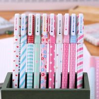 10 Pcs/set Kawaii Gel Pens 0.5mm Cute Black Ink Watercolor Writing Pens Cute Korean Stationery Office School Writing Stationery