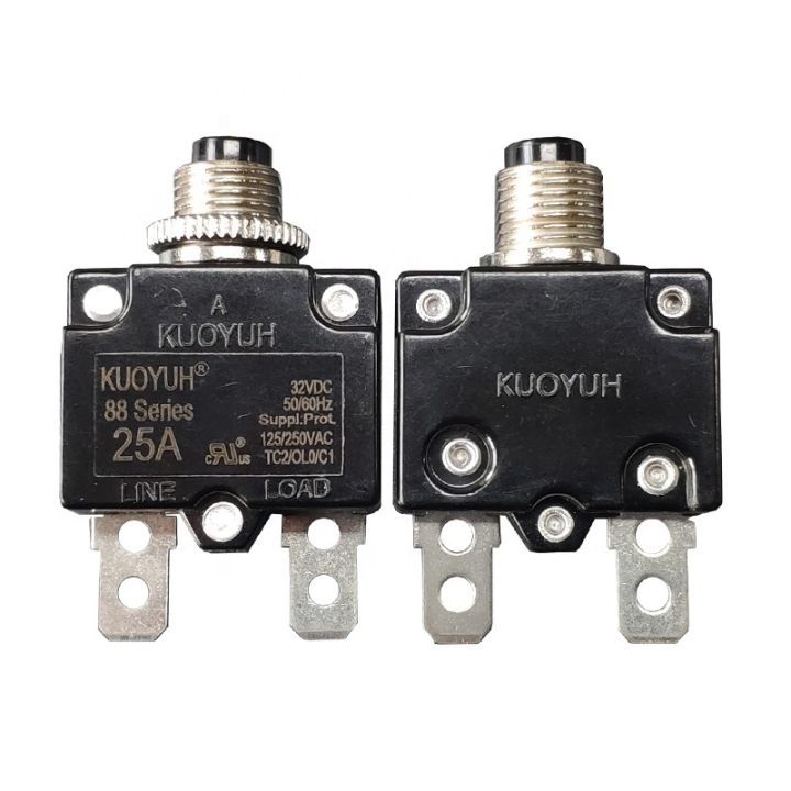 lz-2-pcs-kuoyuh-88-series-25a-straight-pin-metal-nut-mini-circuit-breaker-manual-reset-thermal-overload-protector-switch