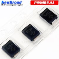 ทีวี 20PCS แพทช์ไดโอดปราบปรามชั่วคราว SMBJ6.8A P6SMB6.8A 6V8A 6.8V ทิศทางเดียว SMB DO-214AA