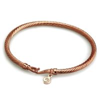 กำไล โรสโกลด์ Blushed Twisted Bangle OHM Beads Silver 925 Charm