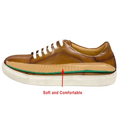 รองเท้าหนังแท้ลำลองสำหรับผู้ชาย,รองเท้ากีฬาแฟชั่นแฮนด์เมดทำมือ Sepatu Kets Datar ทุกวันรองเท้าพื้นนุ่มใส่สบาย