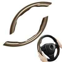 38cm Car Steering Wheel Cover Carbon Fiber Sports Ultra-thin Non-slip Card Cover Four Seasons General Handle Cover 2 Pcs Steering Wheels Accessories